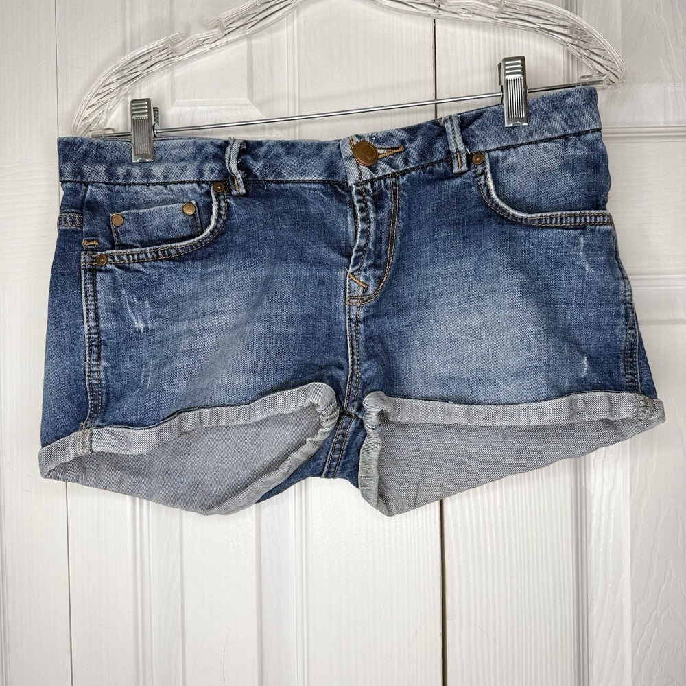 LTB Cuffed Denim Jean Shorts Womens Size M Medium Low Rise Distressed Blue - Picture 1 of 7